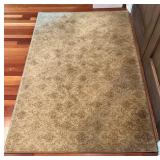 Large Elegant Floral Pattern Beige Rug