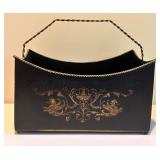 Collection of Decorative Items: Metal Magazine holder, Wine Sign, and Metal Cup