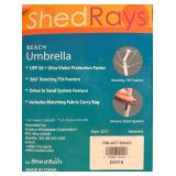 ShedRays 7ft Beach Umbrella with Colorful Polka Dot Design