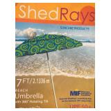 ShedRays 7ft Beach Umbrella with Colorful Polka Dot Design