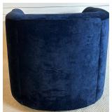 Blue Upholstered Swivel Armchair with Removable Cushion by Hughes Furniture