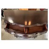 Vintage Mahogany 4-Drawer Bombe Chest with Brass Handles