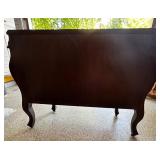 Vintage Mahogany 4-Drawer Bombe Chest with Brass Handles