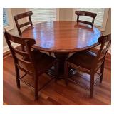 Zimmerman Chair Shop Dining Set with 6 Chairs and Pedestal Table and Leaf