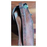 Vintage Leather Document Satchel with Buckle Strap