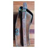 Vintage Leather Document Satchel with Buckle Strap