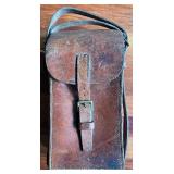 Vintage Leather Document Satchel with Buckle Strap