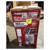 Husky 20 Gal.165 PSI Vertical Electric Oil-Free Quiet Auto/Workshop Air Compressor with Dual Gauges and 2-Quick Couplers Customer Returns See Pictures