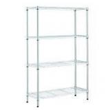 HDX 4-Tier Steel Wire Shelving Unit in Chrome (36 in. W x 54 in. H x 14 in. D) Customer Returns See Pictures