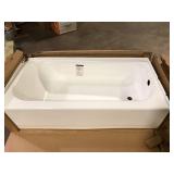 Bootz Industries Aloha 60 in. x 30 in. Soaking Bathtub with Right Drain in White Damaged Customer Returns See Pictures