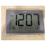 La Crosse 513-1429BL Jumbo Atomic Wall Clock with Indoor Temp, Humidity and Backlight