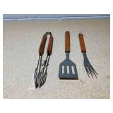 3PCS The Cellar Farm Fresh BBQ Wood Tool Set