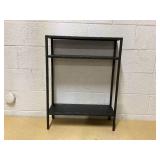 Evelyn&Zoe Ricardo 22" Wide Rectangular Console Table with Metal Shelves, Blackened Bronze