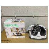 Ingenuity Baby Base 2-in-1 Convertible Feeding High Chair with Self Storing Tray, Grey