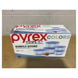 Pyrex 10-Piece Simply Store Tinted Round Food Storage Set w/Lids in Blue