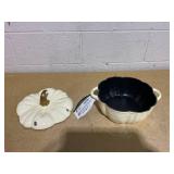 Smith & Clark Iron Works 2-Quart Enamel Pumpkin Dutch Oven - White