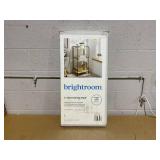 Folding 3 Shelf Black Metal with Natural Wood Shelves - Brightroom