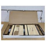 Folding 3 Shelf Black Metal with Natural Wood Shelves - Brightroom