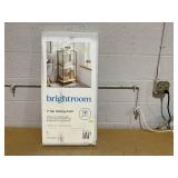 Folding 3 Shelf Black Metal with Natural Wood Shelves - Brightroom