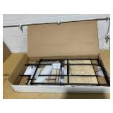 Folding 3 Shelf Black Metal with Natural Wood Shelves - Brightroom