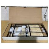 Folding 3 Shelf Black Metal with Natural Wood Shelves - Brightroom