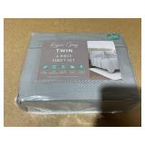 4PCS Twin Size Kaycie Gray Sheet Set