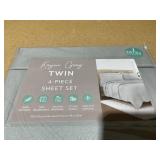 4PCS Twin Size Kaycie Gray Sheet Set