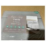 4PCS Twin Size Kaycie Gray Sheet Set