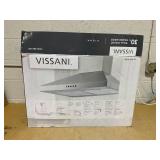 Vissani Siena 30 in. 350CFM Convertible Pyramid Wall Mount Range Hood in Stainless Steel with Charcoal Filter and LED Lighting