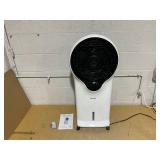 Newair Evaporative Cooler 470 CFM 250 sq. ft. Freestanding Home Air Cooler 3 Fan Speeds 1.45 Gallon Water Tank, White Easy Glide Wheels Remote Control Included