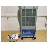 Newair Evaporative Cooler 470 CFM 250 sq. ft. Freestanding Home Air Cooler 3 Fan Speeds 1.45 Gallon Water Tank, White Easy Glide Wheels Remote Control Included