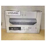 Vissani Sarela 30 in. W x 7 in. H 500CFM Convertible Under Cabinet Range Hood in Stainless Steel with LED Lights and Filter
