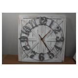 Alben Large Square Farmhouse Wall Clock - 24"