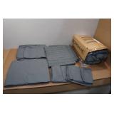 Seersucker 7-Piece Comforter Bed Set - Dark Gray - Queen