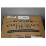 Seersucker 7-Piece Comforter Bed Set - Dark Gray - Queen