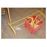 Gold Metal Clothing Rack with Extra Pieces