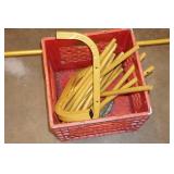 Gold Metal Clothing Rack with Extra Pieces