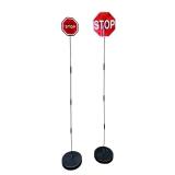 Flashing LED Stop Sign for Garage, Parking, Assistant, Lot of 2 / NEEDS NEW BATTERIES