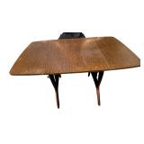 Antique Foldable Oak Table // **Propping Mechanism Will Need to be Fixed AS SHOWN IN PHOTOS**