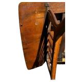 Antique Foldable Oak Table // **Propping Mechanism Will Need to be Fixed AS SHOWN IN PHOTOS**