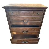 Antique Bassett Furniture Sabinas Oak Collection, 4 Chest of Drawers, Tuscan Neoclassical Mediterranean 32" Chest of Drawers