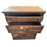 Antique Bassett Furniture Sabinas Oak Collection, 4 Chest of Drawers, Tuscan Neoclassical Mediterranean 32" Chest of Drawers