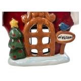 Holiday Christmas Santa Claus in the Chimney Tealight Candle Holder