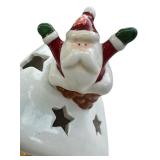 Holiday Christmas Santa Claus in the Chimney Tealight Candle Holder