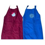 Vintage Handmade Embroidered Kitchen Sets // Placemats: 3 sets and matching table runner, 4 Pot Holders, 2 Christmas Aprons and 1 Hand Towel