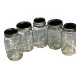 Large Mason Jars, Lot of 5