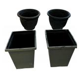 Planters Bundle, 10.75" Square // 15.5" Round