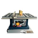 Ryobi 10" BTS10 Table Saw on Ridgid Portable Work Table with Wheels