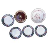 Vtg Lot 4 x Furio Contemporary Casuals Modernist Avant GardeSalad Plates, One Salad Bowl and One Ginger Jar