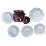 Vtg Lot 4 x Furio Contemporary Casuals Modernist Avant GardeSalad Plates, One Salad Bowl and One Ginger Jar